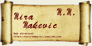 Mira Makević vizit kartica